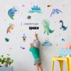 Yovkky Boys Space Dinosaurs Astronauts Wall Decal, Funny Peel Stick Dino Animal Planet Stickers Nursery Spaceship Rocket Decor, Home Baby Room Decorations Kids Bedroom Playroom Art Party Supply Gift view 3