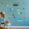 Yovkky Boys Space Dinosaurs Astronauts Wall Decal, Funny Peel Stick Dino Animal Planet Stickers Nursery Spaceship Rocket Decor, Home Baby Room Decorations Kids Bedroom Playroom Art Party Supply Gift view 4