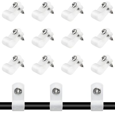 Rierdge 50 Pcs 1/2 Inch R-Type Clip Clamp, Nylon P-Type Mounting Clips, Cable Clip Wire Clamp for Wire Management, Stainless Steel Screws Included