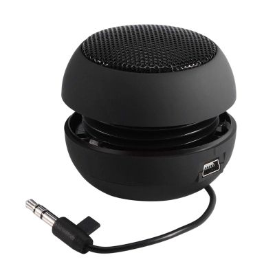 Mini Speaker, Retractable Speaker with USB Charging Cable, 3.5mm Audio Interface Portable Speaker for MP3, MP4, MP5, Mobile Phones, Computers(Black, 12)