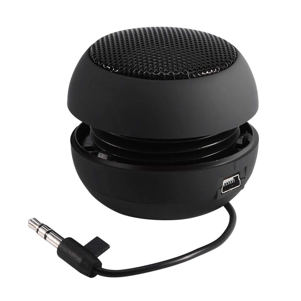 Mini Speaker, Retractable Speaker with USB Charging Cable, 3.5mm Audio Interface Portable Speaker for MP3, MP4, MP5, Mobile Phones, Computers(Black, 12)