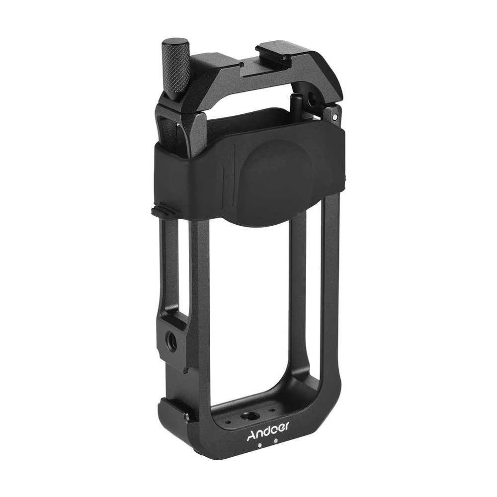 Andoer C-ONE X2 Aluminum Alloy Protective Cage Case Action Camera Rig with Cold Shoe Mount Universal 1/4-inch Thread Magnetic Action Camera Mount Replacement for Insta360 ONE X2