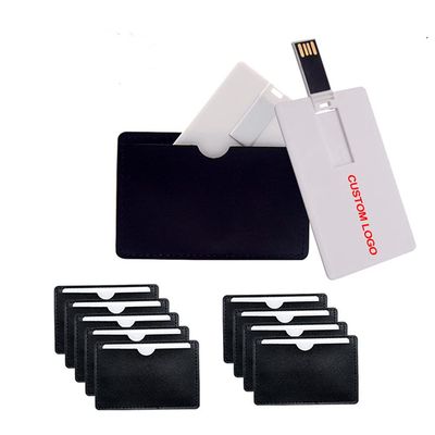 10 Pack 1GB Custom USB Flash Drive Personalized Your Logo, USB 2.0 Card USB Pen Drive - Leather Bag, Thumb Drive Memory Stick - Color Print Logo for Company Ads Wedding Gift Photography Vedio