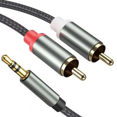10FT 3.5mm to RCA Cable - Nylon Braided Aux Audio Adapter Compatible with iPhone, Smartphones, Tablets & Speakers