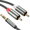 10FT 3.5mm to RCA Cable - Nylon Braided Aux Audio Adapter Compatible with iPhone, Smartphones, Tablets & Speakers view 1