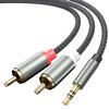 10FT 3.5mm to RCA Cable - Nylon Braided Aux Audio Adapter Compatible with iPhone, Smartphones, Tablets & Speakers view 2