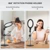 ULANZI [Upgraded Base] Overhead Tripod for Phone with 10 Selfie Ring Light, Phone Stand for Filming 3500k-6500K Dimmable, Ring Light Phone Holder for Video Recording, Live Stream, PortraitMakeup view 2