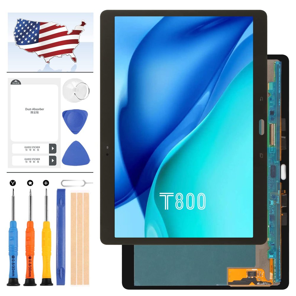 10.5" for Samsung Galaxy Tab S T800 T805 Screen Replacement SM-T800 SM-T805 LCD Display with Touch Screen Digitizer Sensor Full Glass Panel Lens Assembly, Including Tape +Tools (Black)