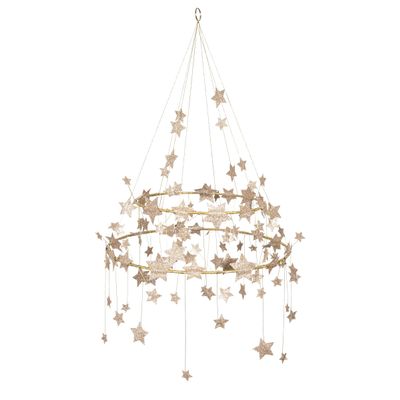 Meri Meri Gold Sparkle Star Chandelier (Pack of 1)