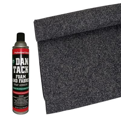 Absolute C20YGR 20-Feet Long by 4 Feet Wide, 80 Square Feet Dark Gray (Charcoal) Carpet for Speaker Sub Box Carpet Home, Auto, RV, Boat,Car Trunk Liner + Dantack Foam & Fabric Glue Adhesive Spray