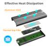 Akasa M.2 PCIe NVMe SSD to USB 3.2 Gen 2x2 Aluminium Enclosure | 20 Gbps Transfer Rate | Tool-Free External SSD Enclosure | Space Grey | Included Carrying Pouch and Thermal pad | AK-ENU3M2-07 view 4