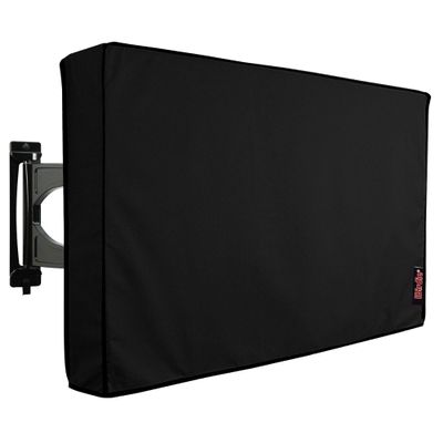 iBirdie Outdoor TV Cover 80 to 85 inch Weatherproof, Cover Size 75''L x 45''H, Waterproof for Outside Flat Screen 80 to 85 inch TV, Black, 600D Thick Fabric Screen Protector with Bottom