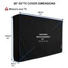 iBirdie Outdoor TV Cover 80 to 85 inch Weatherproof, Cover Size 75''L x 45''H, Waterproof for Outside Flat Screen 80 to 85 inch TV, Black, 600D Thick Fabric Screen Protector with Bottom view 2