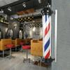 Futchoy 41 Inch Barber Shop Sign LED Light Hair Salon Outdoor Retro Barber Shop Pole Luminous Rotating Stripe Wall Hanging Lamp Waterproof Rotating Barber Pole Red White Blue Stripe Sign Lamp view 2