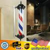Futchoy 41 Inch Barber Shop Sign LED Light Hair Salon Outdoor Retro Barber Shop Pole Luminous Rotating Stripe Wall Hanging Lamp Waterproof Rotating Barber Pole Red White Blue Stripe Sign Lamp view 3