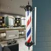 Futchoy 41 Inch Barber Shop Sign LED Light Hair Salon Outdoor Retro Barber Shop Pole Luminous Rotating Stripe Wall Hanging Lamp Waterproof Rotating Barber Pole Red White Blue Stripe Sign Lamp view 4