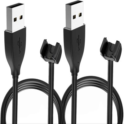 Compatible with Amazfit Band 5 Charger, Lamshaw USB Charging Cilp Dock Replacement Charger Cilp Compatible with Amazfit Band 7 / Band 5 Fitness Tracker (2 Pack-Black+Black)