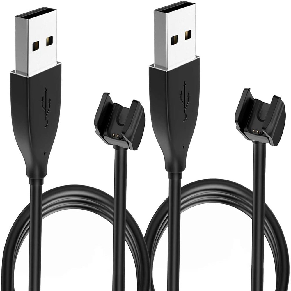 Compatible with Amazfit Band 5 Charger, Lamshaw USB Charging Cilp Dock Replacement Charger Cilp Compatible with Amazfit Band 7 / Band 5 Fitness Tracker (2 Pack-Black+Black)