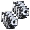 GREENCYCLE Label Maker Tape 45020 S0720600 Compatible for DYMO D1 1/2" (12mm) x 23ft (7m) for LabelManager 210D 220P 260P 160 280 420P 350 360D 450 COLORPOP LMPnP LP250 (White on Clear, 8 Pack) view 1