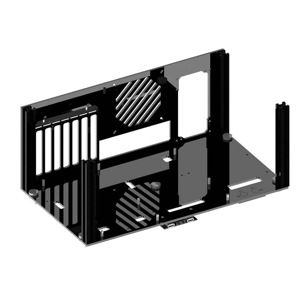 MATX ATX ITX Motherboard Chassis DIY Set, Personality Creative Aluminum Alloy Open Test Bench, Computer Game Chassis Frame