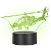 GLOGLOW 3D Night Light, USB Power Helicopter Patten Acrylic Lamp with Touch Switch for Home Bedroom Office Desk Decoration Gift view 1