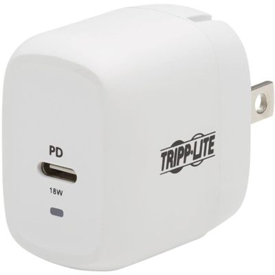 Tripp Lite USB Wall Charger USB C 18W Charging GaN Tech w/Lightning Cable (U280-W01-18C1-K)