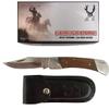 THE BONE EDGE 9" Folding Knife Wood Handle Stainless Steel Blade Leather Sheath view 2
