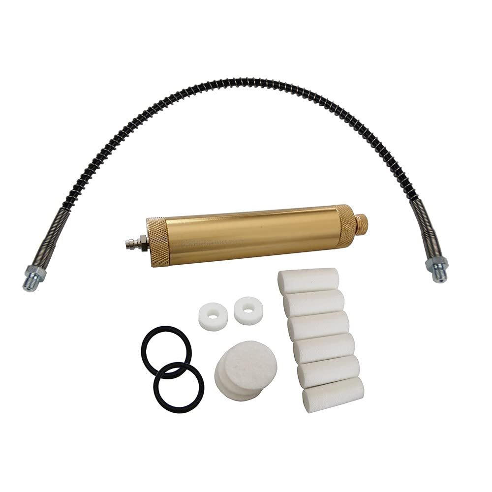 1 Set Gold Oil-water Separator Outer Diameter 37mm With 1 Meter Nylon Hose High Pressure PCP Hand Pump Air Filter For High Pressure 30mpa/300bar/4500psi Air Pump