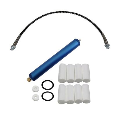UP100 1 Set Blue & Black Oil-Water Separator Outer Diameter 37.5mm with 1 Meter Nylon Hose High Pressure PCP Hand Pump Air Filter for High Pressure 30mpa/300bar/4500psi Air Pump (Blue)