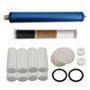 UP100 1 Set Blue & Black Oil-Water Separator Outer Diameter 37.5mm with 1 Meter Nylon Hose High Pressure PCP Hand Pump Air Filter for High Pressure 30mpa/300bar/4500psi Air Pump (Blue) view 2