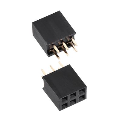 uxcell 20pcs Straight Header Pin 6P 2 Row 2.54mm Pitch Copper Pin Black