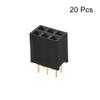 uxcell 20pcs Straight Header Pin 6P 2 Row 2.54mm Pitch Copper Pin Black view 2