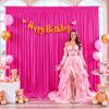10ft x 10ft Hot Pink Backdrop Curtain for Parties Fuchsia Wrinkle Free Backdrop Drapes Panels for Baby Shower Birthday Photo Photography Polyester Fabric Background Decoration view 1