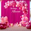 10ft x 10ft Hot Pink Backdrop Curtain for Parties Fuchsia Wrinkle Free Backdrop Drapes Panels for Baby Shower Birthday Photo Photography Polyester Fabric Background Decoration view 2