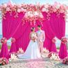 10ft x 10ft Hot Pink Backdrop Curtain for Parties Fuchsia Wrinkle Free Backdrop Drapes Panels for Baby Shower Birthday Photo Photography Polyester Fabric Background Decoration view 3
