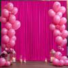 10ft x 10ft Hot Pink Backdrop Curtain for Parties Fuchsia Wrinkle Free Backdrop Drapes Panels for Baby Shower Birthday Photo Photography Polyester Fabric Background Decoration view 4