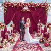 10ft x 7ft Burgundy Backdrop Curtain for Parties Wedding Maroon Wrinkle Free Backdrop Drapes Panels for Birthday Party Bridal Shower Photo Photography Polyester Fabric Background Decoration view 4