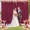 10ft x 10ft Burgundy Backdrop Curtain for Parties Wedding Maroon Wrinkle Free Backdrop Drapes Panels for Birthday Party Bridal Shower Photo Photography Polyester Fabric Background Decoration view 1