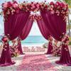 10ft x 10ft Burgundy Backdrop Curtain for Parties Wedding Maroon Wrinkle Free Backdrop Drapes Panels for Birthday Party Bridal Shower Photo Photography Polyester Fabric Background Decoration view 4
