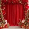 10ft x 7ft Red Backdrop Curtain for Parties Red Wrinkle Free Backdrop Drapes Panels for Wedding Baby Shower Birthday Photo Photography Christmas Polyester Fabric Background Decoration view 3