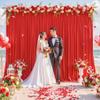 10ft x 7ft Red Backdrop Curtain for Parties Red Wrinkle Free Backdrop Drapes Panels for Wedding Baby Shower Birthday Photo Photography Christmas Polyester Fabric Background Decoration view 4