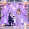 10ft x 7ft Lavender Backdrop Curtain for Parties Wedding Light Purple Wrinkle Free Backdrop Drapes Panels for Baby Shower Birthday Party Photo Photography Polyester Fabric Background Decoration view 2