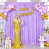 10ft x 7ft Lavender Backdrop Curtain for Parties Wedding Light Purple Wrinkle Free Backdrop Drapes Panels for Baby Shower Birthday Party Photo Photography Polyester Fabric Background Decoration view 3