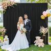 10ft x 10ft Black Backdrop Curtain for Parties Black Wrinkle Free Backdrop Drapes Panels for Birthday Party Wedding Photo Photography Polyester Fabric Background Decoration view 2