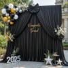 10ft x 10ft Black Backdrop Curtain for Parties Black Wrinkle Free Backdrop Drapes Panels for Birthday Party Wedding Photo Photography Polyester Fabric Background Decoration view 4