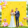 10ft x 7ft Yellow Backdrop Curtain for Parties Yellow Wrinkle Free Backdrop Drapes Panels for Birthday Party Baby Shower Wedding Photo Photography Polyester Fabric Background Decoration view 1