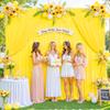 10ft x 7ft Yellow Backdrop Curtain for Parties Yellow Wrinkle Free Backdrop Drapes Panels for Birthday Party Baby Shower Wedding Photo Photography Polyester Fabric Background Decoration view 3