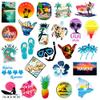 100 Pcs Hawaii Summer Stickers,Waterproof Vinyl Decals for Surfboard Water Bottles Guitar Laptop Luggage Skateboard Refrigerator Scrapbooking Beach Vacation Decorate view 1