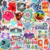 100 Pcs Hawaii Summer Stickers,Waterproof Vinyl Decals for Surfboard Water Bottles Guitar Laptop Luggage Skateboard Refrigerator Scrapbooking Beach Vacation Decorate view 2