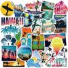 100 Pcs Hawaii Summer Stickers,Waterproof Vinyl Decals for Surfboard Water Bottles Guitar Laptop Luggage Skateboard Refrigerator Scrapbooking Beach Vacation Decorate view 3